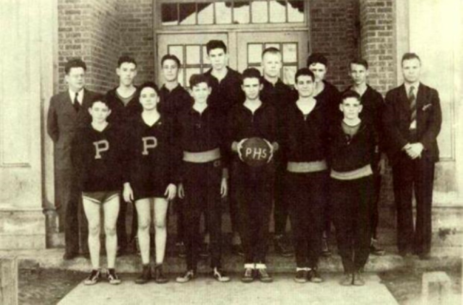 Post High School Basketball Team in 1938