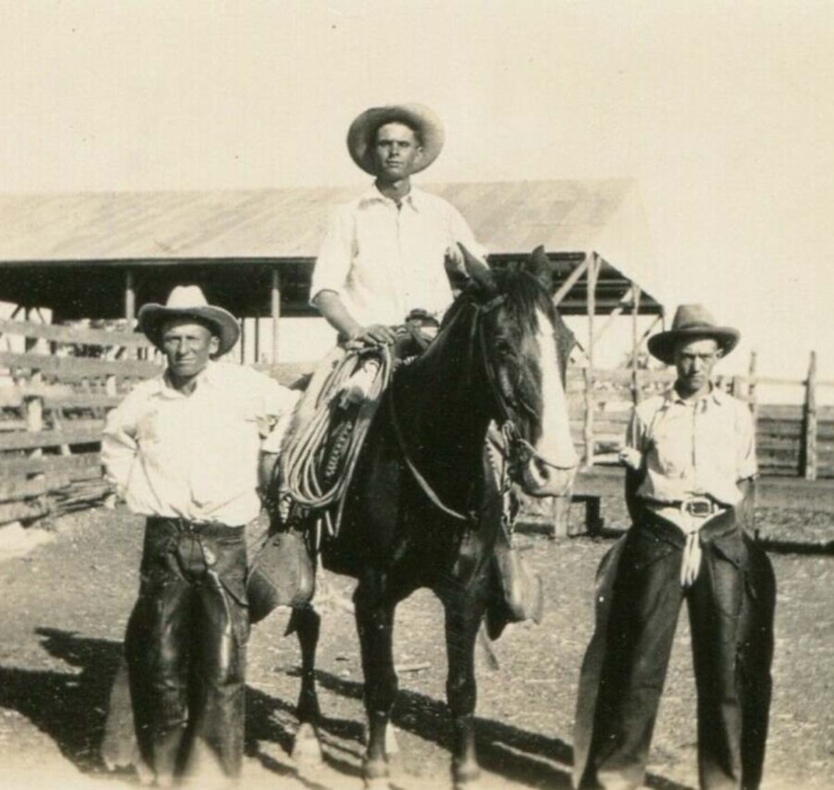3 Cowboys Near Broome Texas 1929