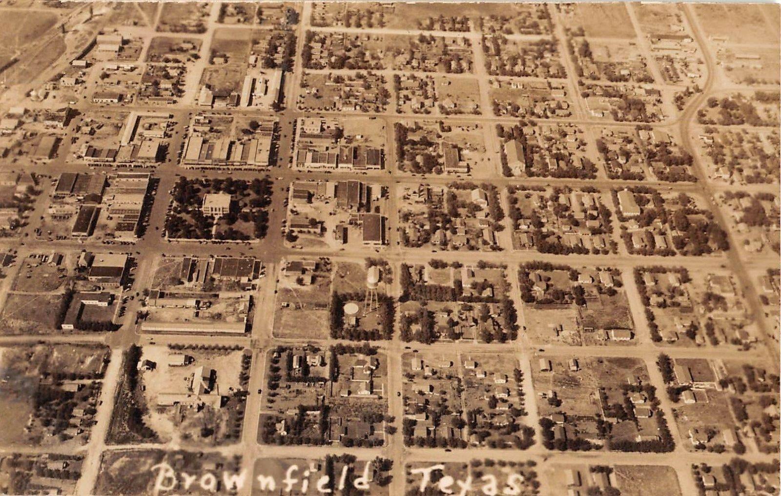Aerial View of Brownfield Texas in 1946