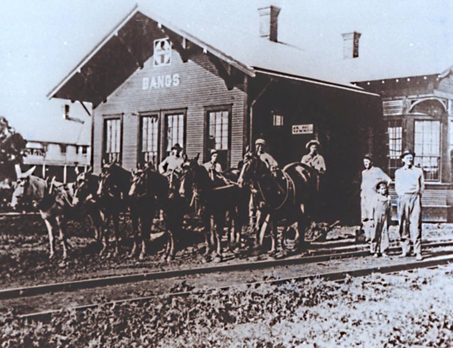 Bangs Texas Railroad Depot in 1886