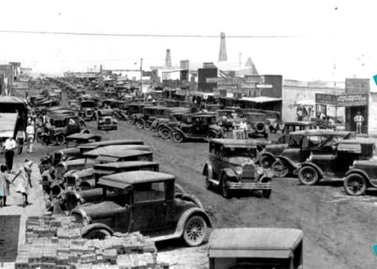 Borger Texas Main Street on a Busy Day in 1920