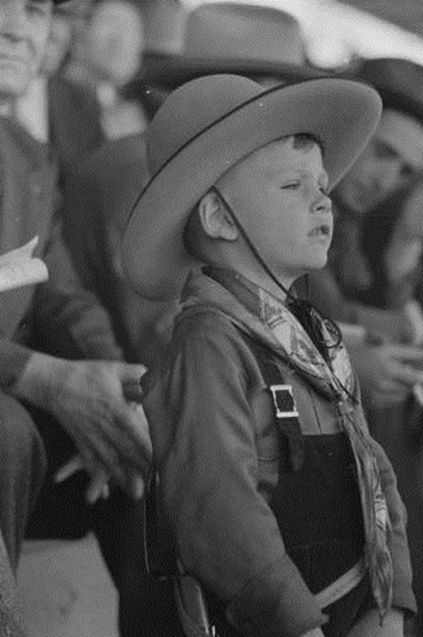Boy Watches San Angelo Rodeo in 1940