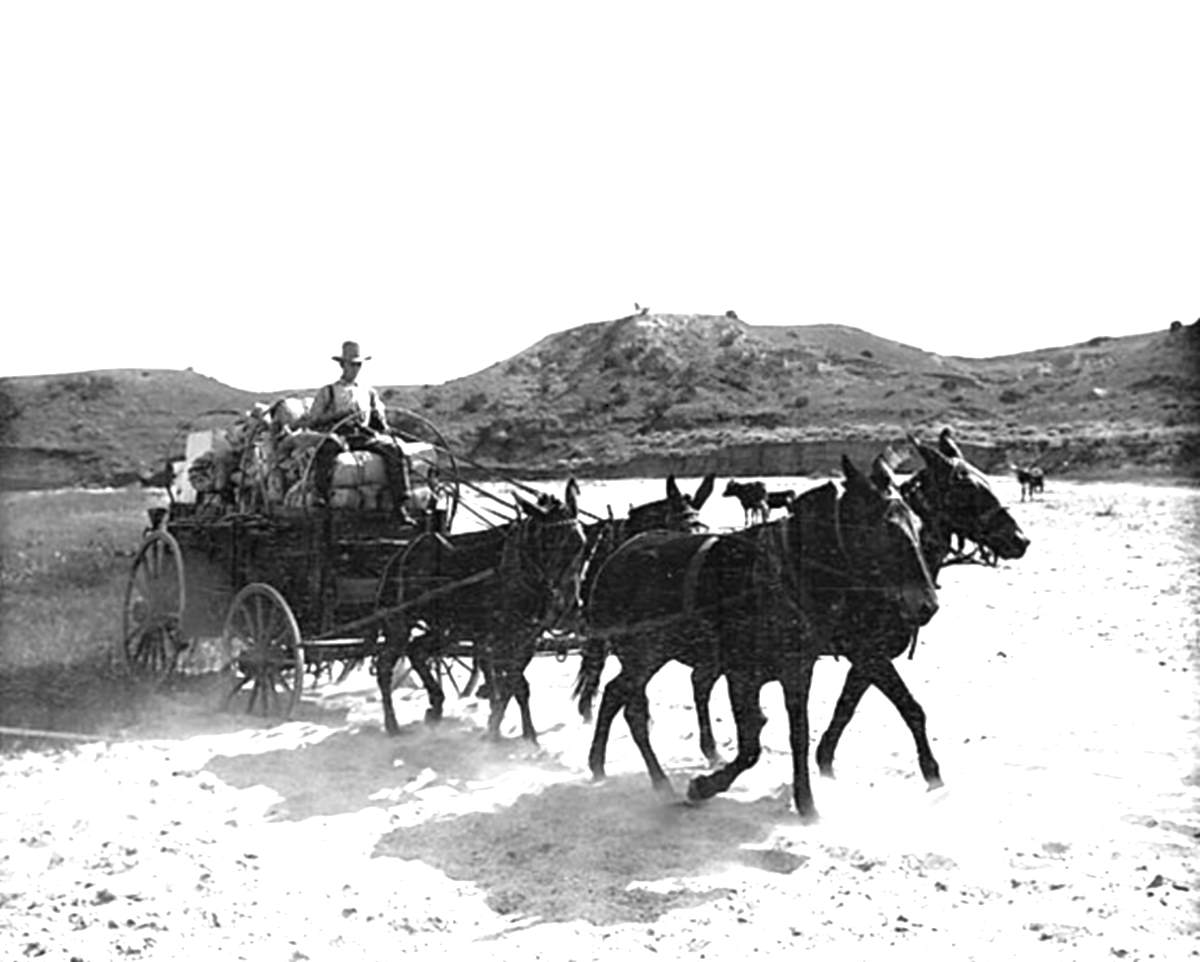 Chuck Wagon Crossing Dry River in 1908