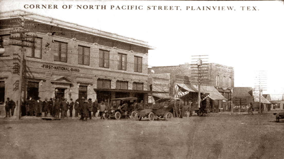 Corner of North Pacific Street in  Plainview TX in 1914