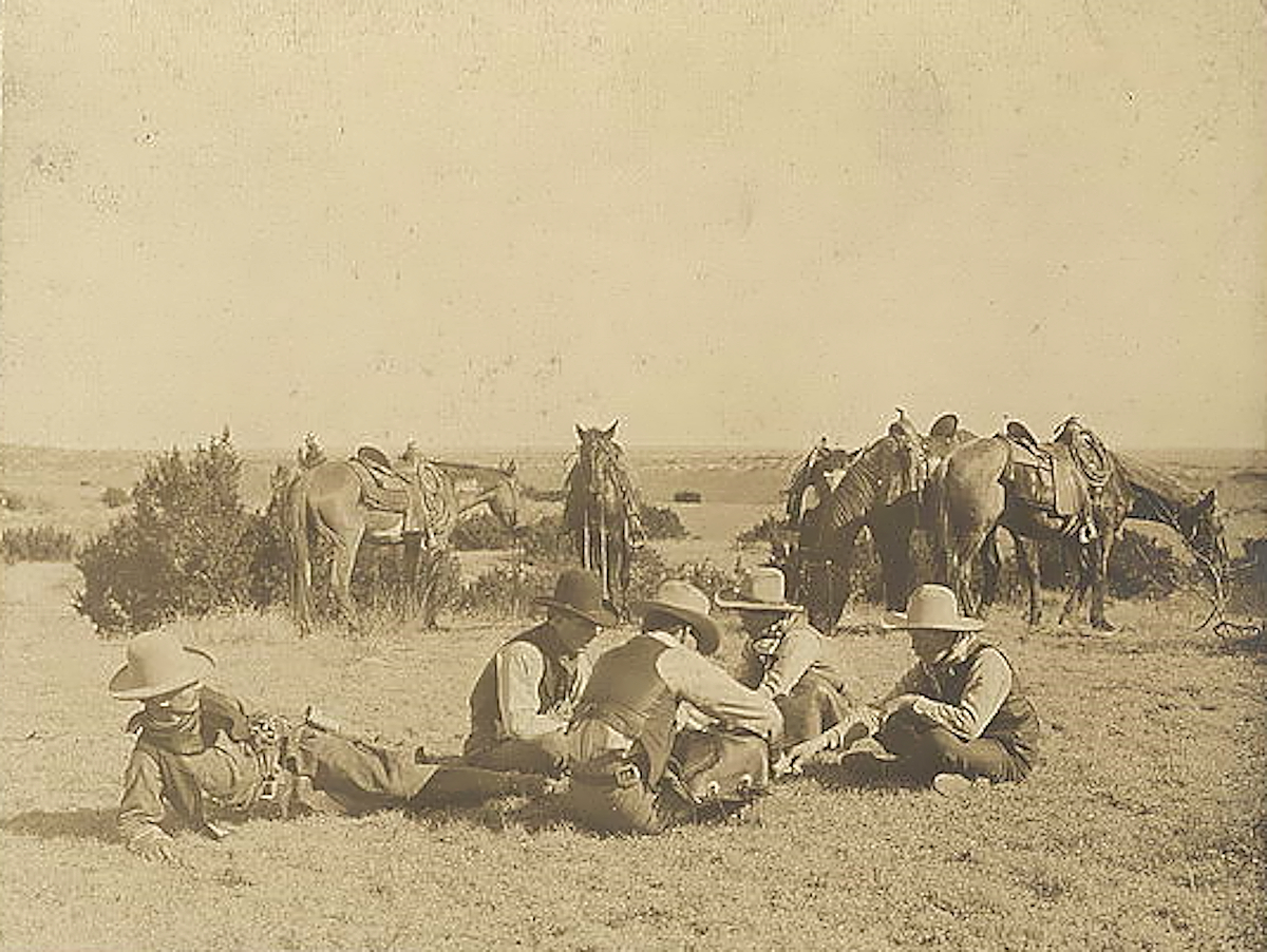 Cowboys Relax on Turkey Track Ranch