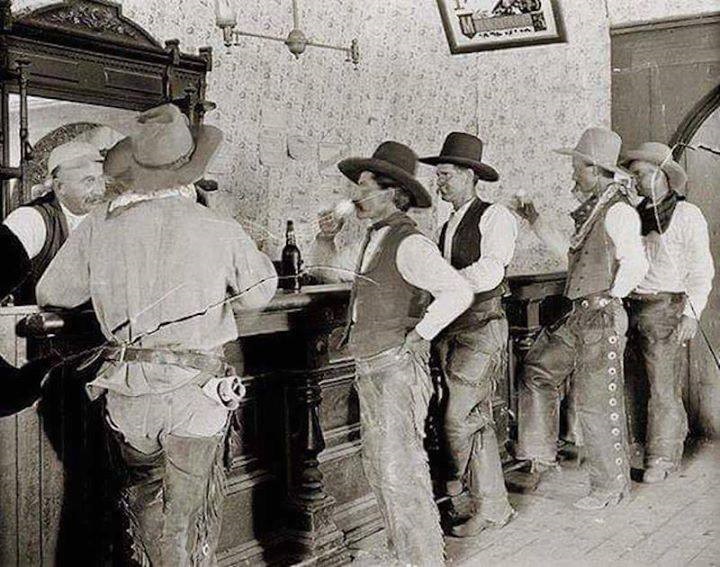 Cowboys in Saloon in Tascosa in 1907