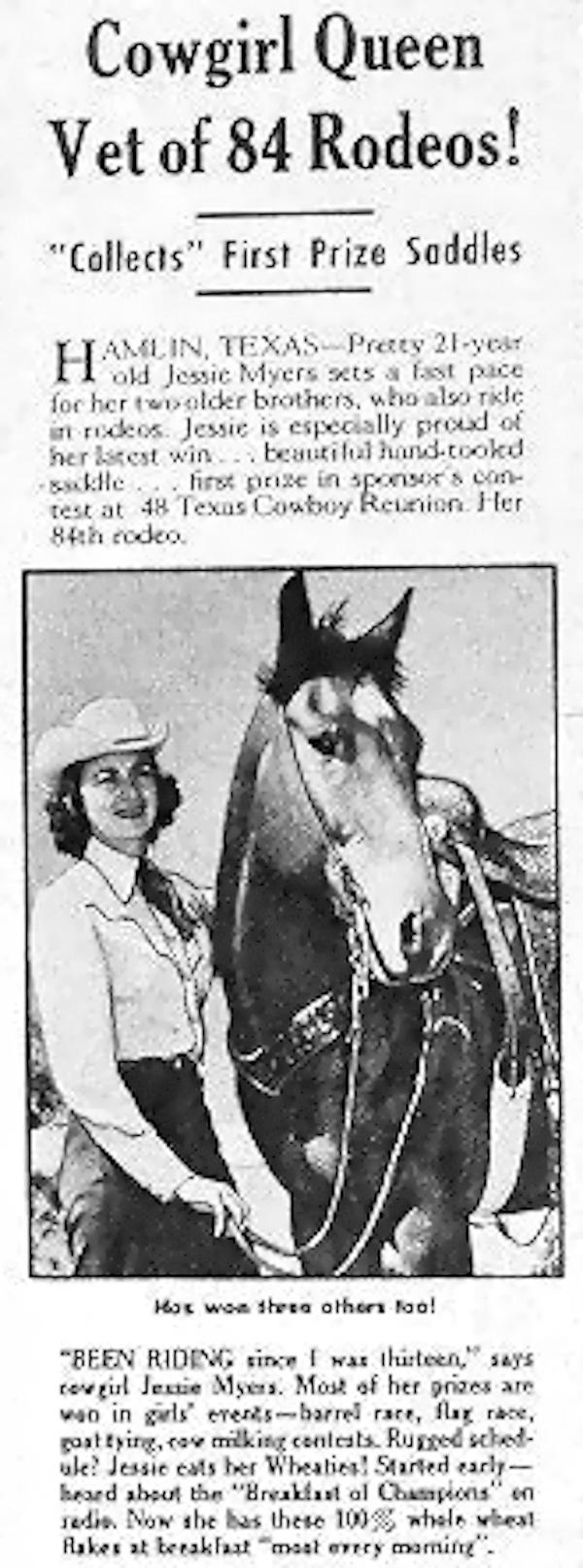 Cowgirl Queen Endorses Wheaties
