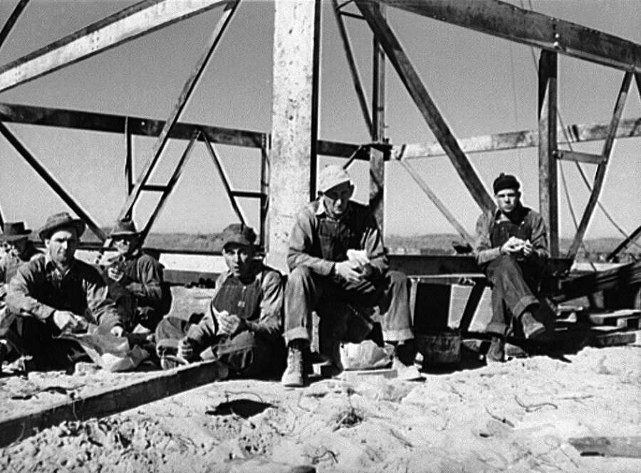 Lunch Break in the Oil Fields of Andrews County in 1942