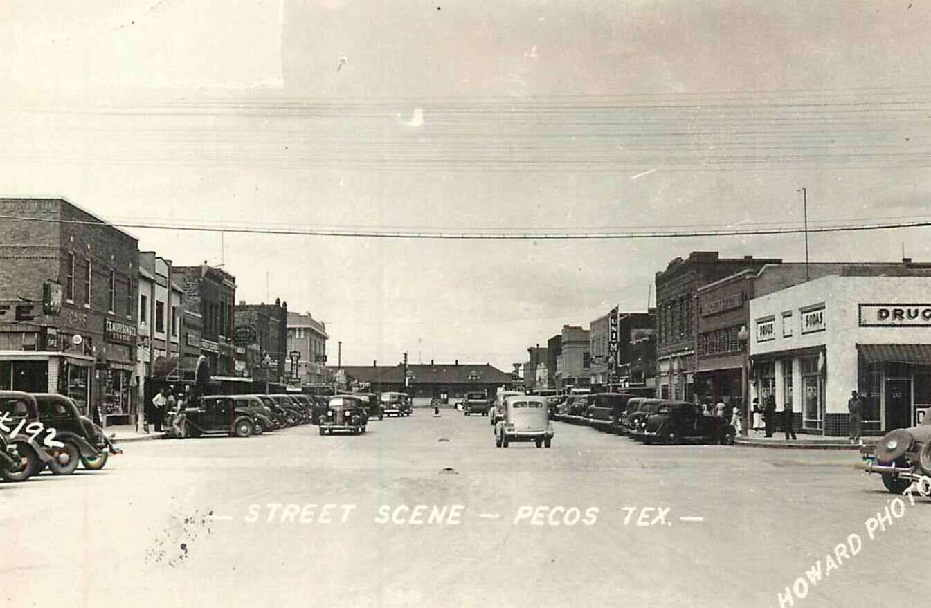 Downtown Pecos Texas in 1940s