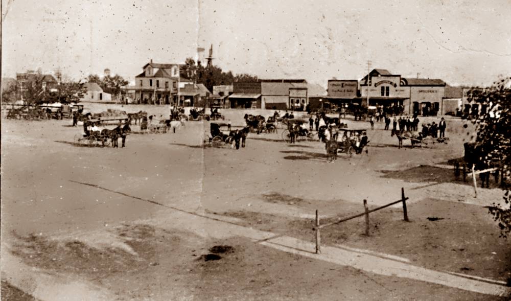 East Side of Square in Lubbock about 1914
