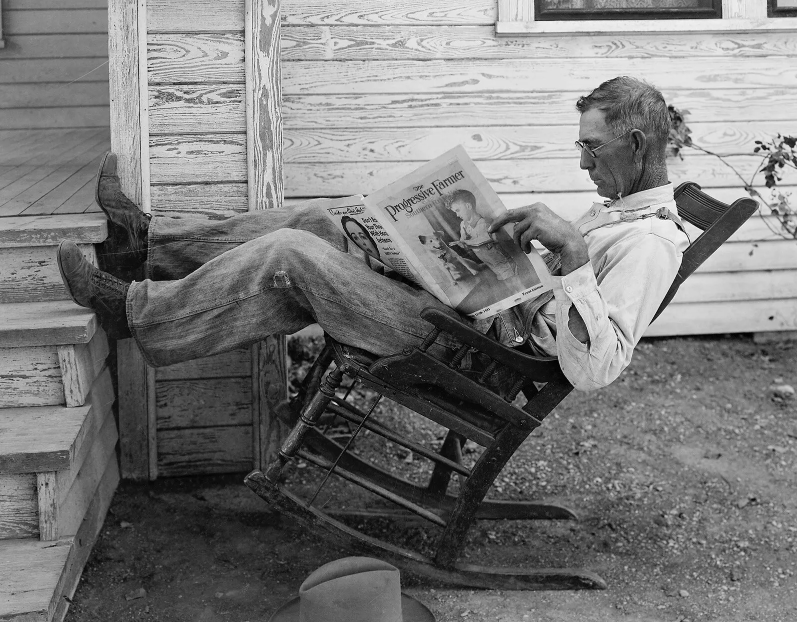 Farmer Relaxing in Coryell County in 1931