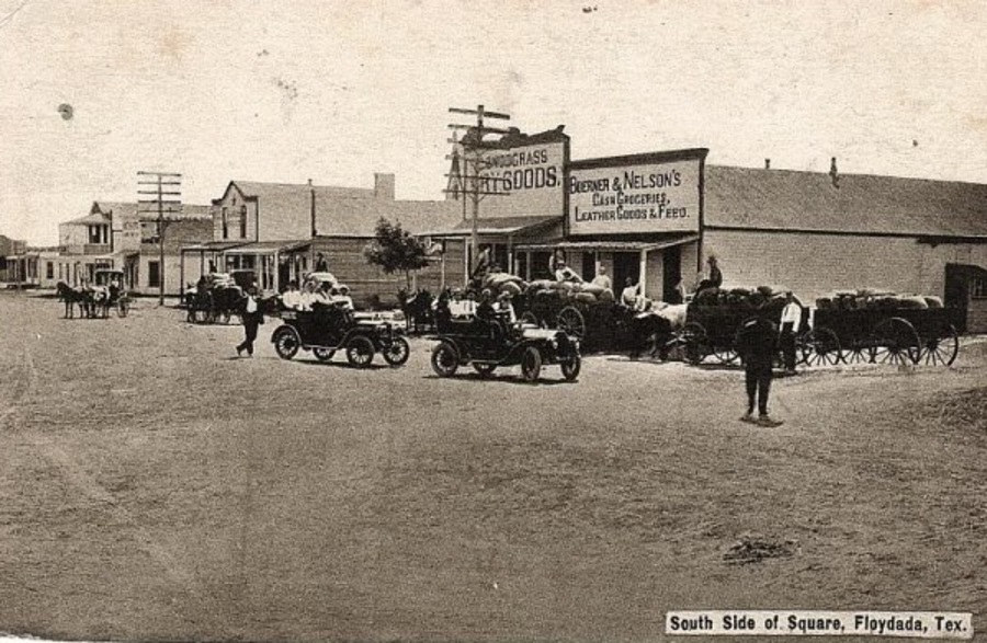 Floydada Texas - South Side of Square 1909