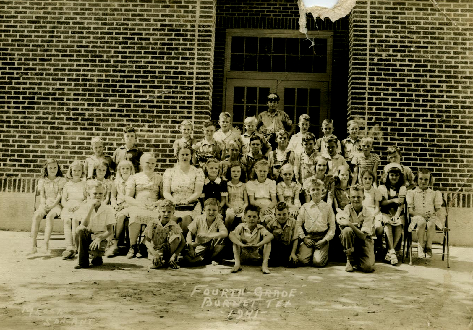 Fourth Grade Class in Burnet Texas in 1941
