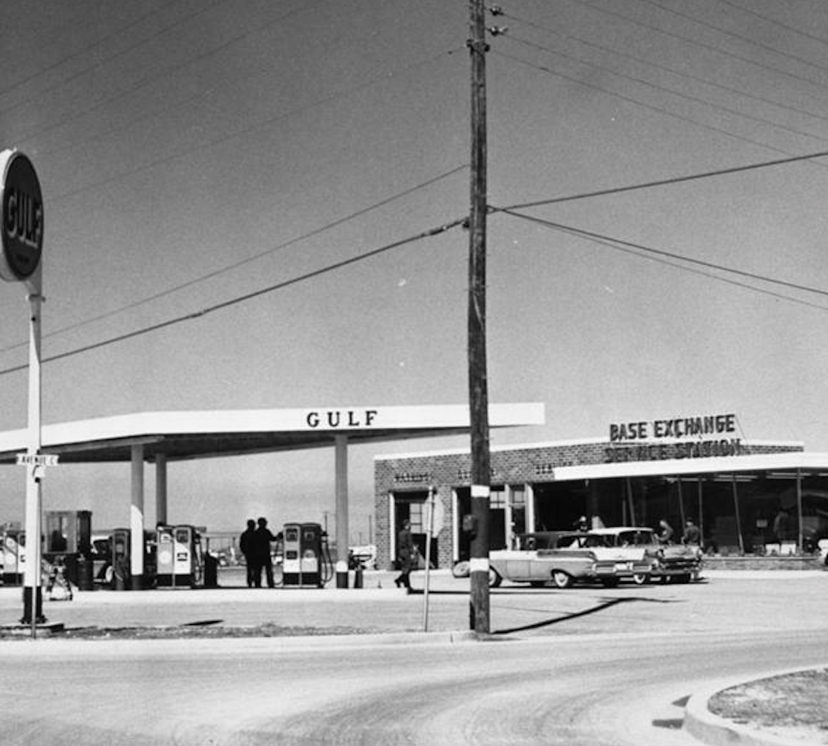 Gulf Gas Station in Abilene Texas in 1960