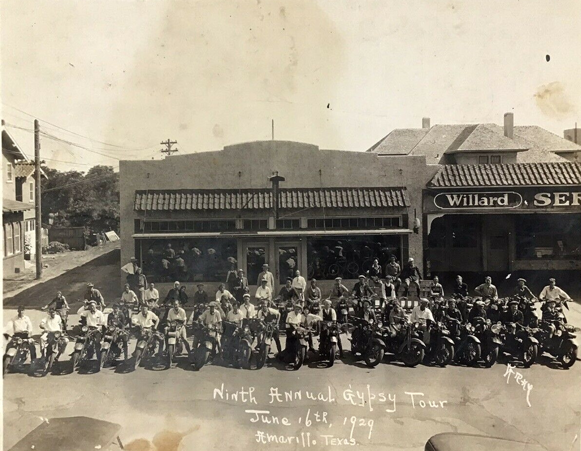 Gypsy Motorcycle Club in Amarillo Texas in 1929