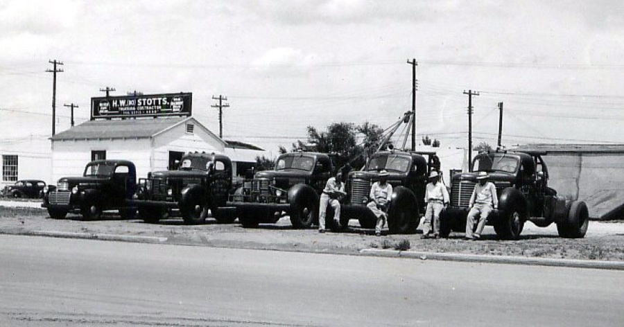 H W Stotts Trucking Company in Lubbock Texas in 1940