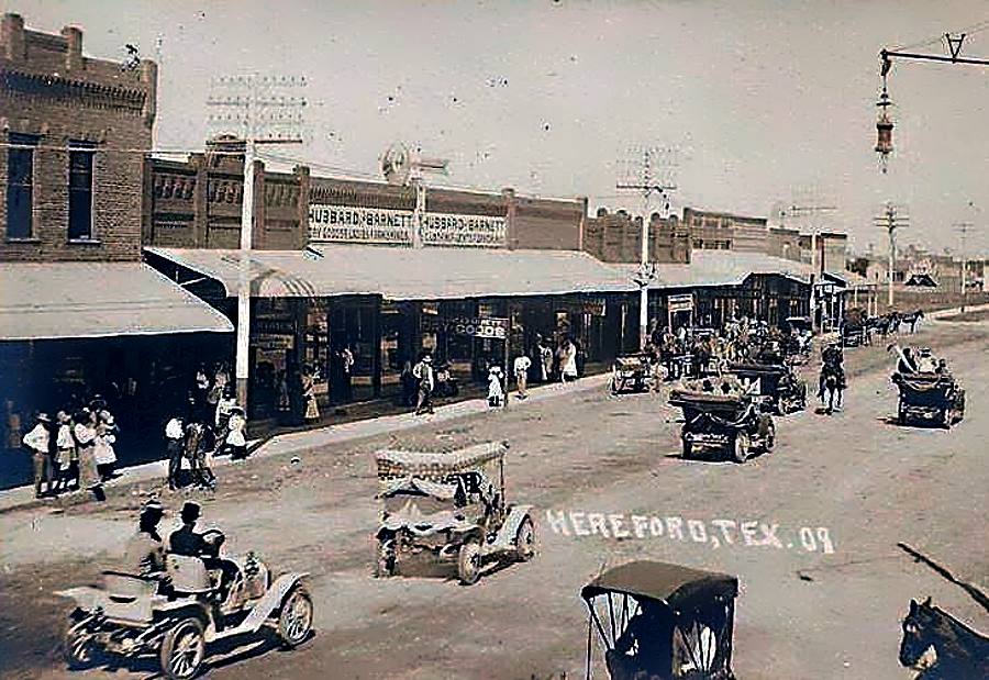 Hereford Texas Street Scene in 1909