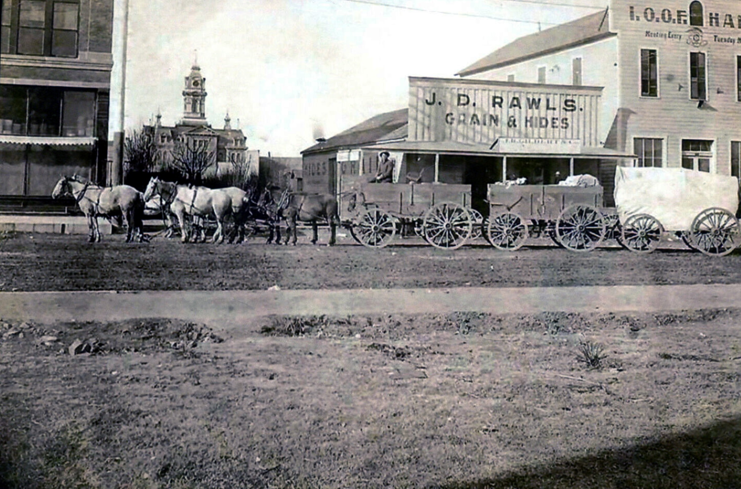 Horse Drawn Wagon in Downtown San Angelo in 1894