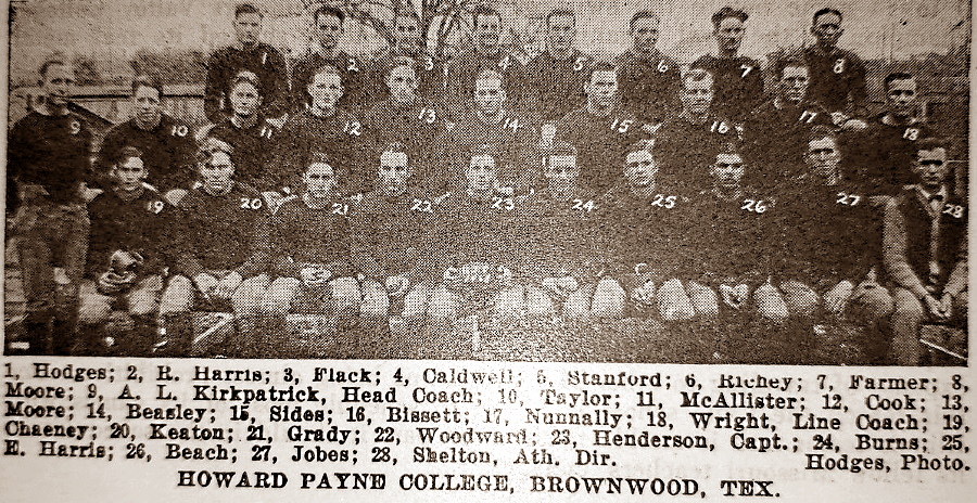 1923  Howard Payne Football Team Brownwood Texas