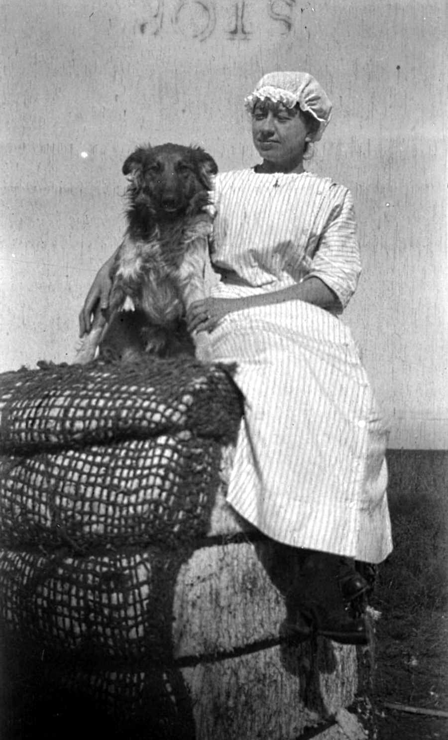 Kay Shuey with her Dog Snip in 1914