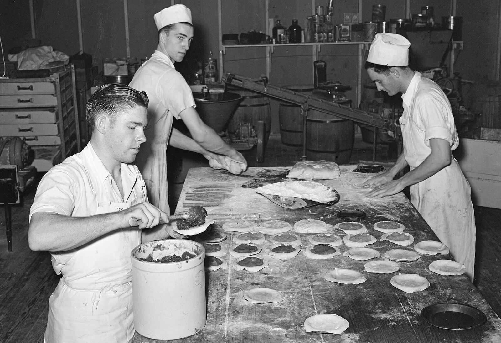 Men Making Pies in San Angelo in 1939
