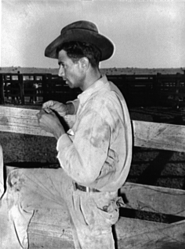 Mexican cowboy on ranch near Marfa, Tx 1939