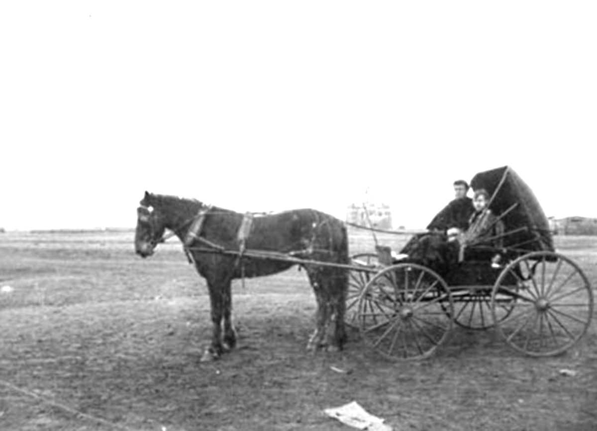 Mother and Son in Carriage in Childress Texas
