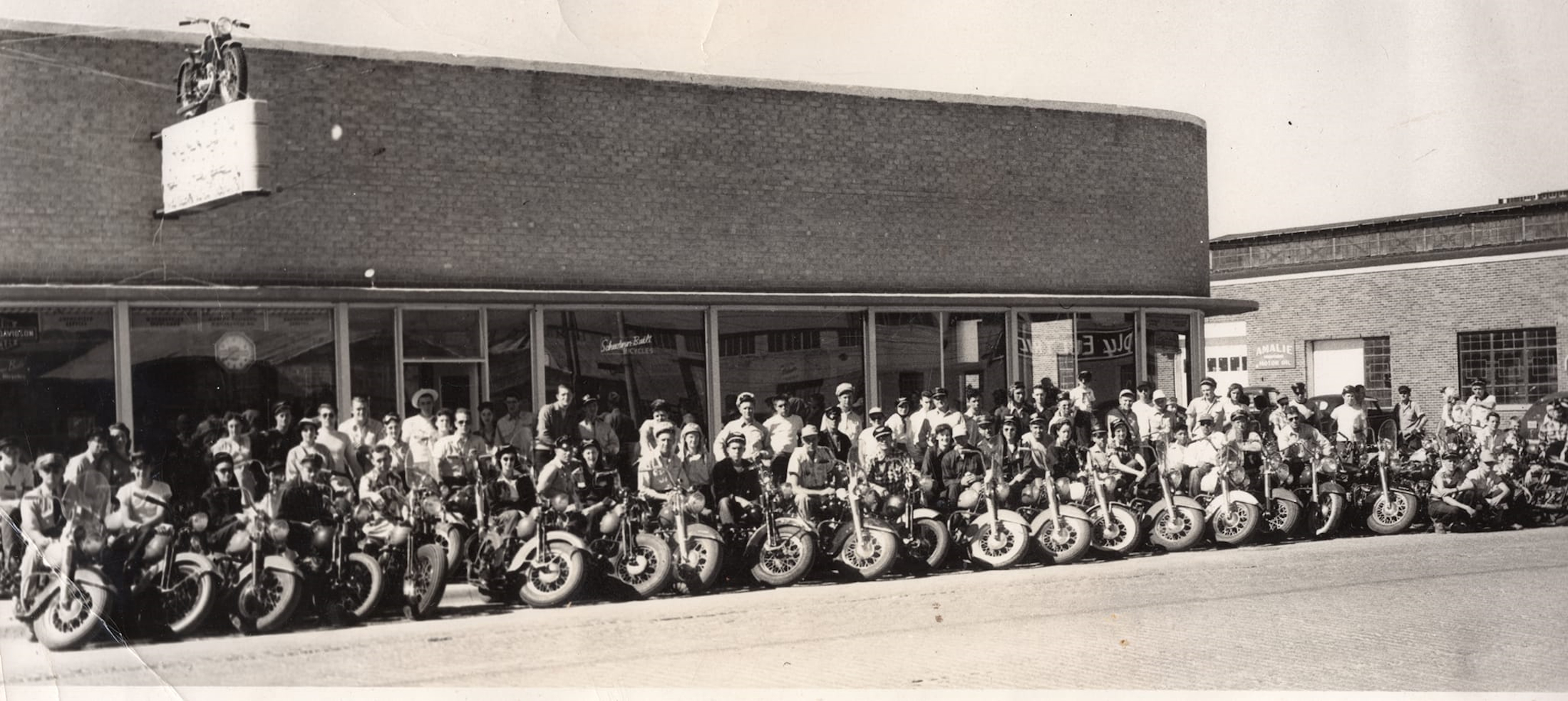 Motorcyclists Gather in Amarillo 1940s