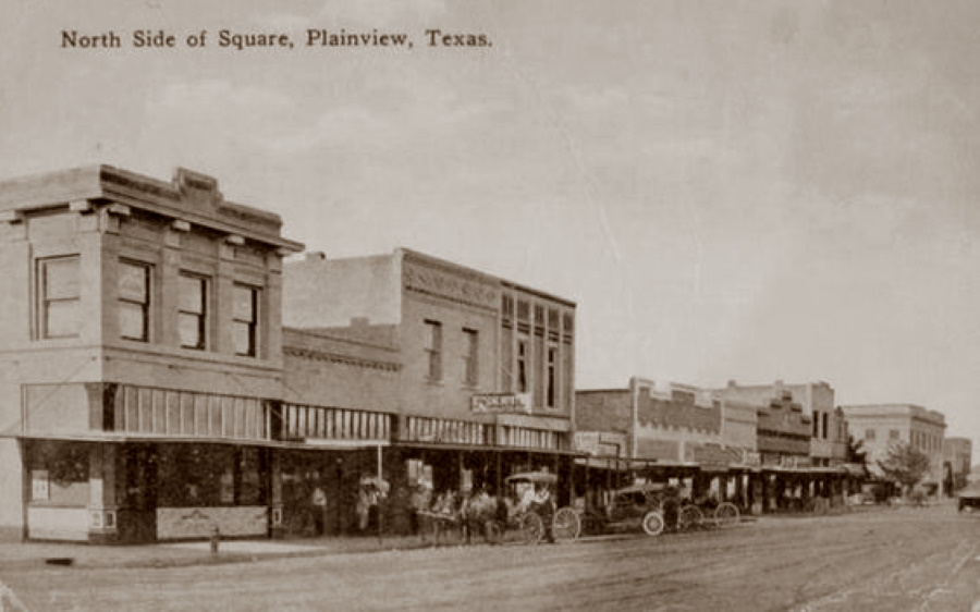 North Side of Square in Plainview in Early 1900s