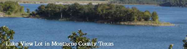 Lake view lot in Montague County Texas offered on ebay
