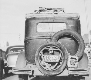 Okie Car Passing Through Amarillo Tx 1941