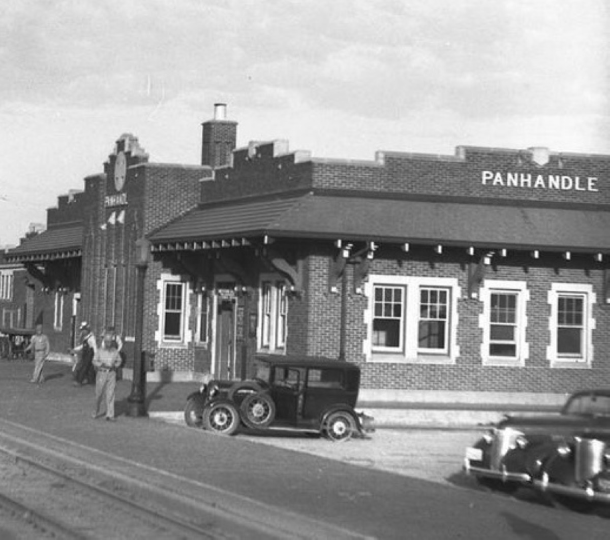 Train Station in Panhandle Texas 1940s