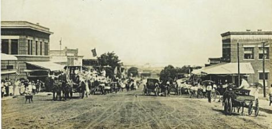 Parade in Downtown Canadian late 1800s