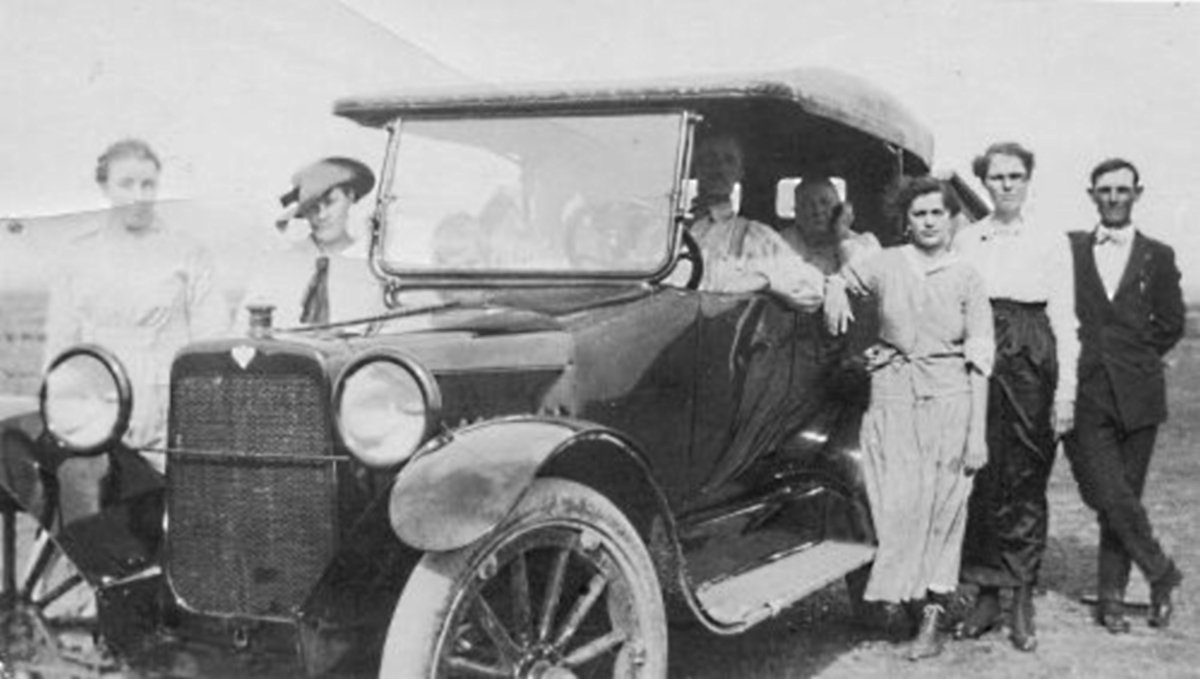 Park Family with Car in 1920s