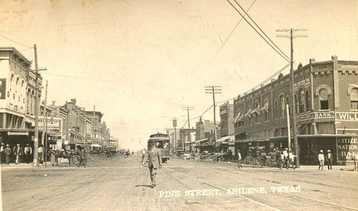 Pine Street in Abilene Texas in 1911
