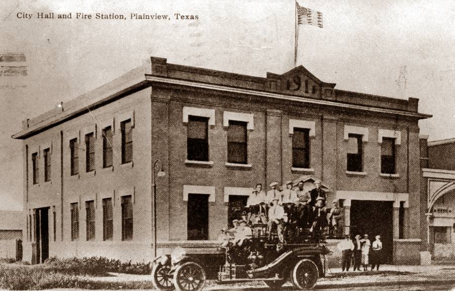 Plainview City Hall and Fire Station in 1920s