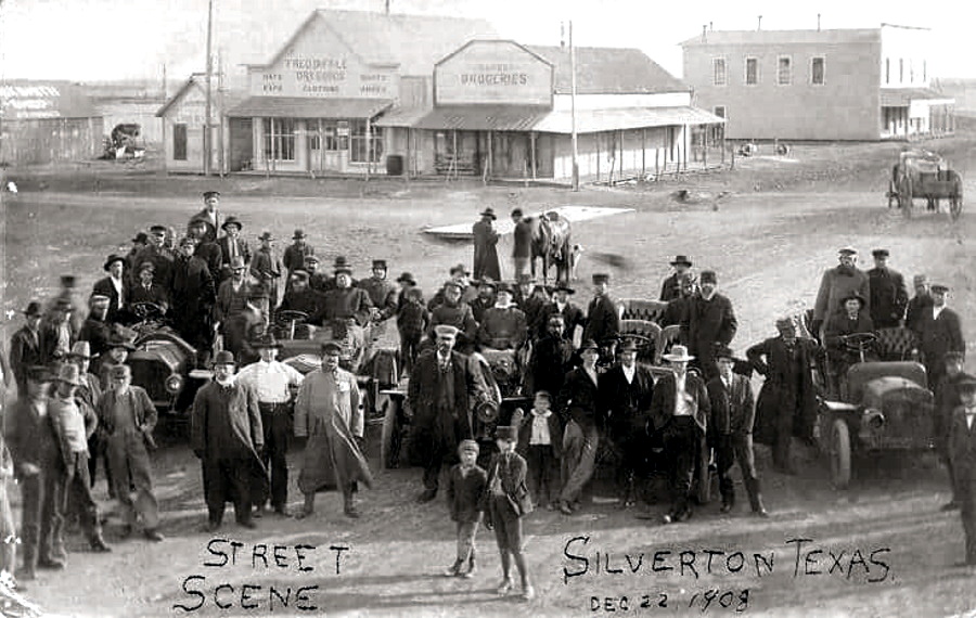Downtown Silverton Texas in 1908
