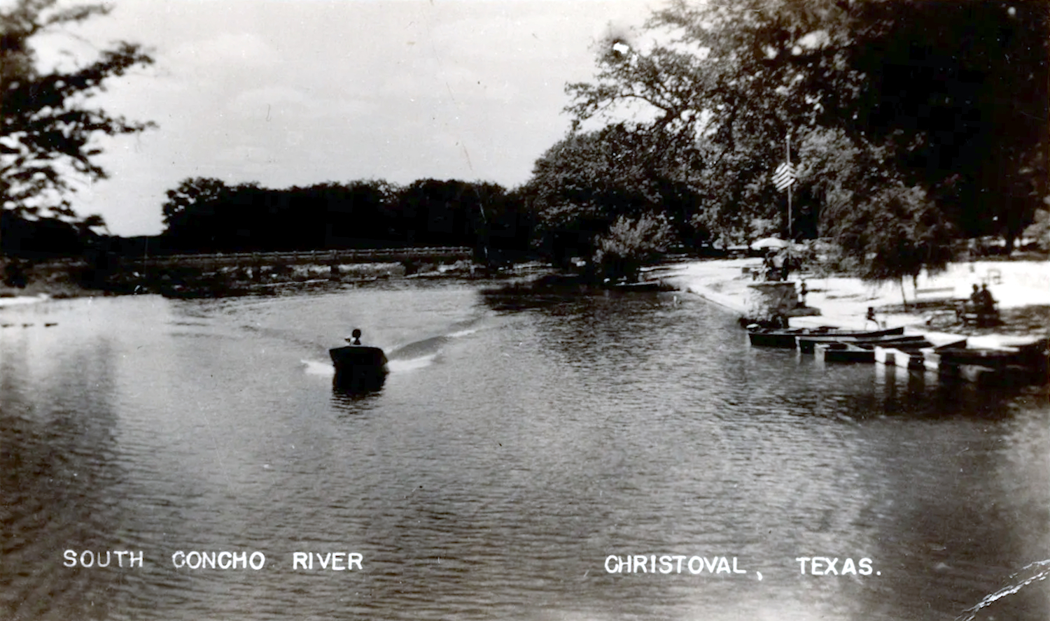 South Concho River Motor Boat in 1947