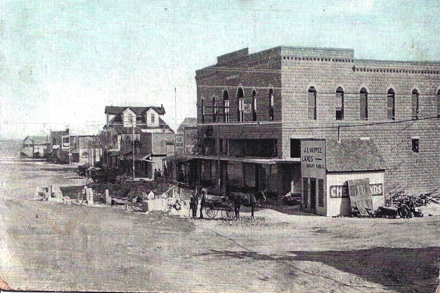 South Side of Courthouse Square in Lubbock Texas in 1910