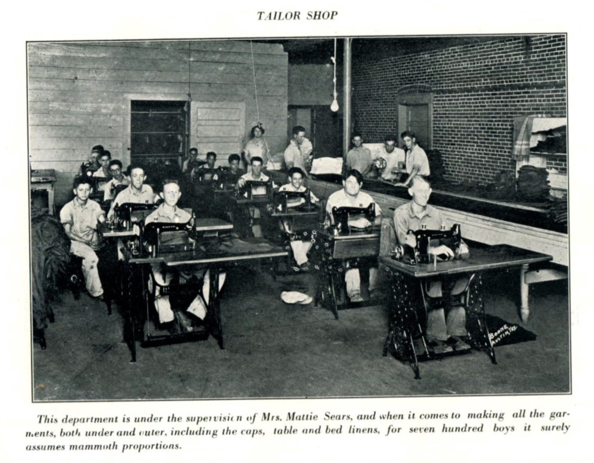 Tailor Shop at Gatesville School for Boys