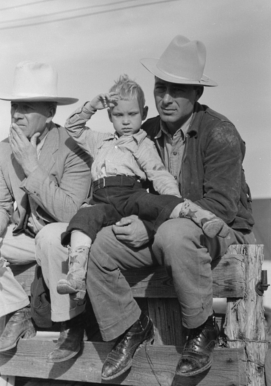 Man and Son Watch Horse Auction in 1939