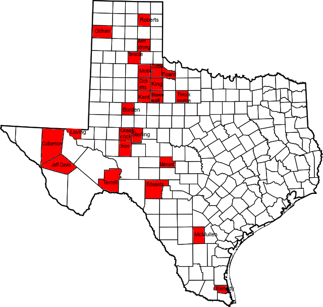 Texas Loneliest, LeastPopulated Secluded Counties