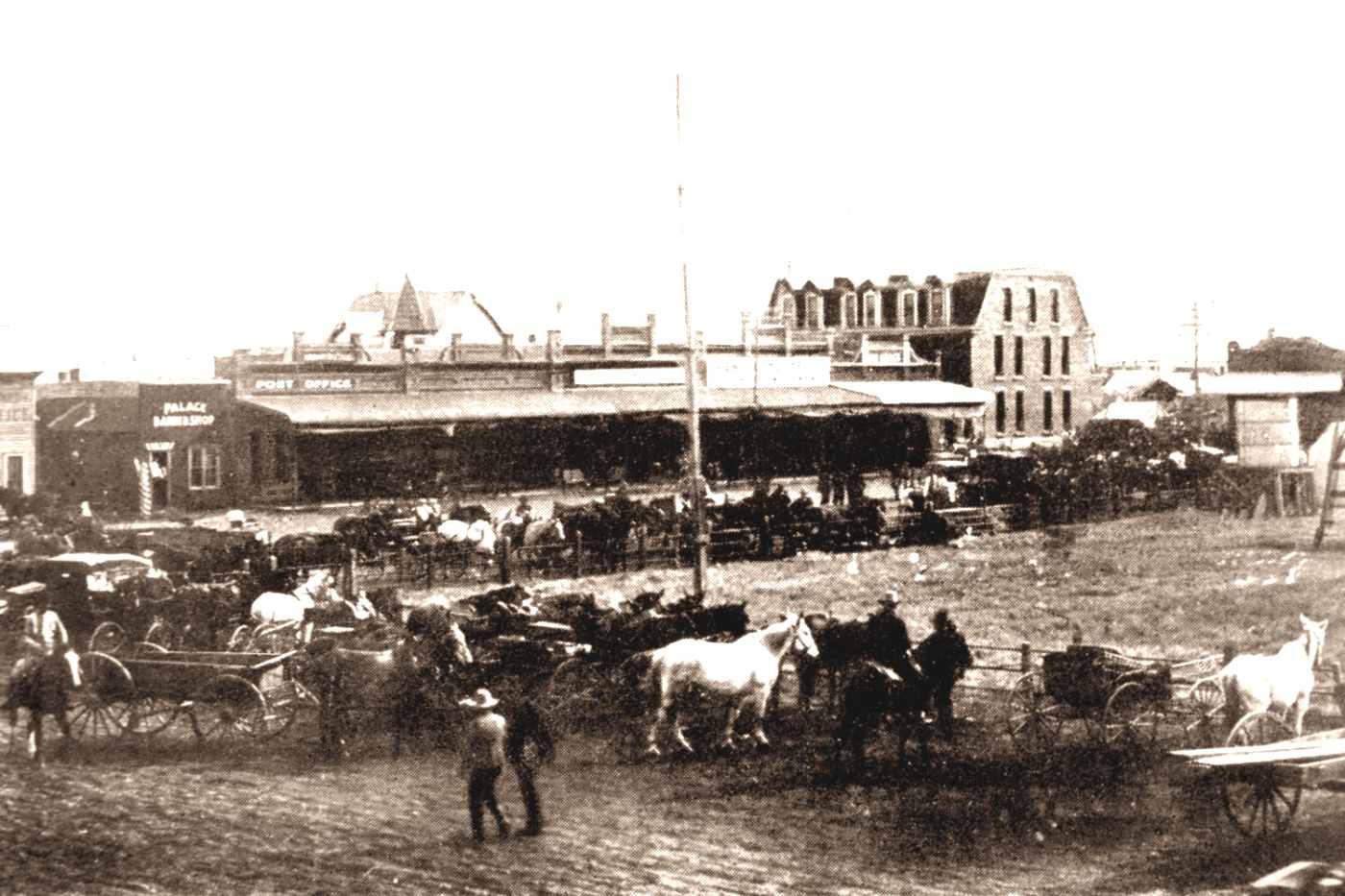 Town Square in Anson in 1890
