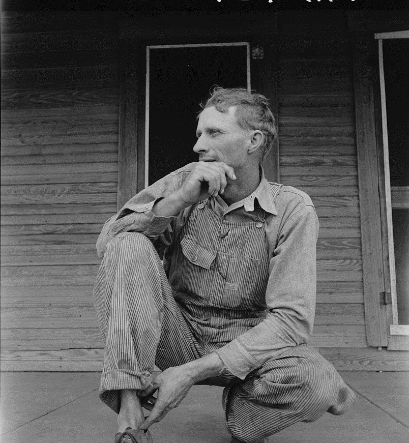 Tractor driver on farm near Memphis Texas 1937