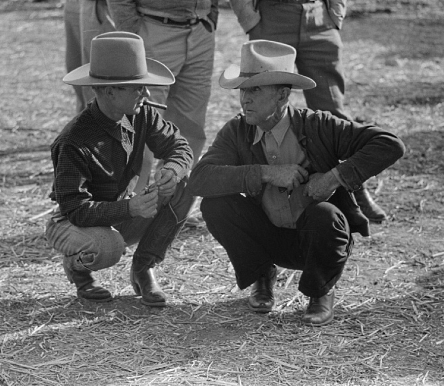 Talking it Over at Horse Auction in Eldorado in 1939