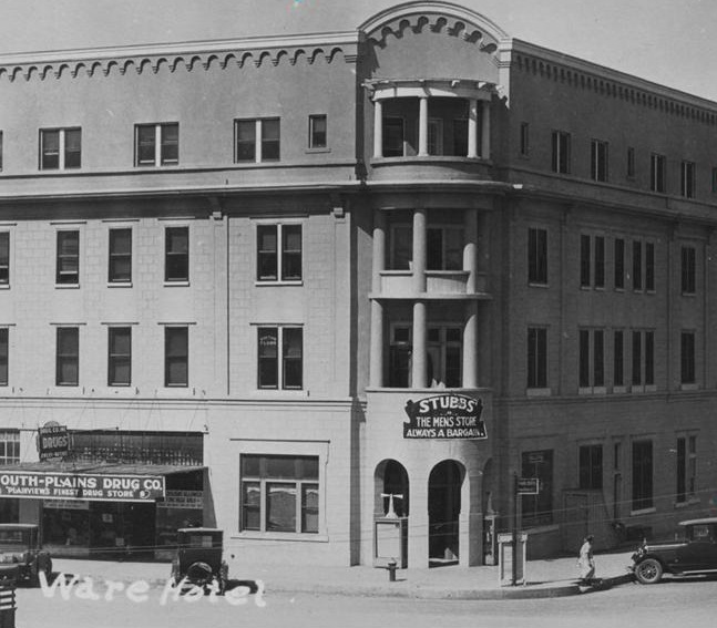 Ware Hotel Plainview Texas in 1925