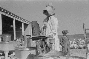 Washing clothes on farm at El Indio, Tx 1939