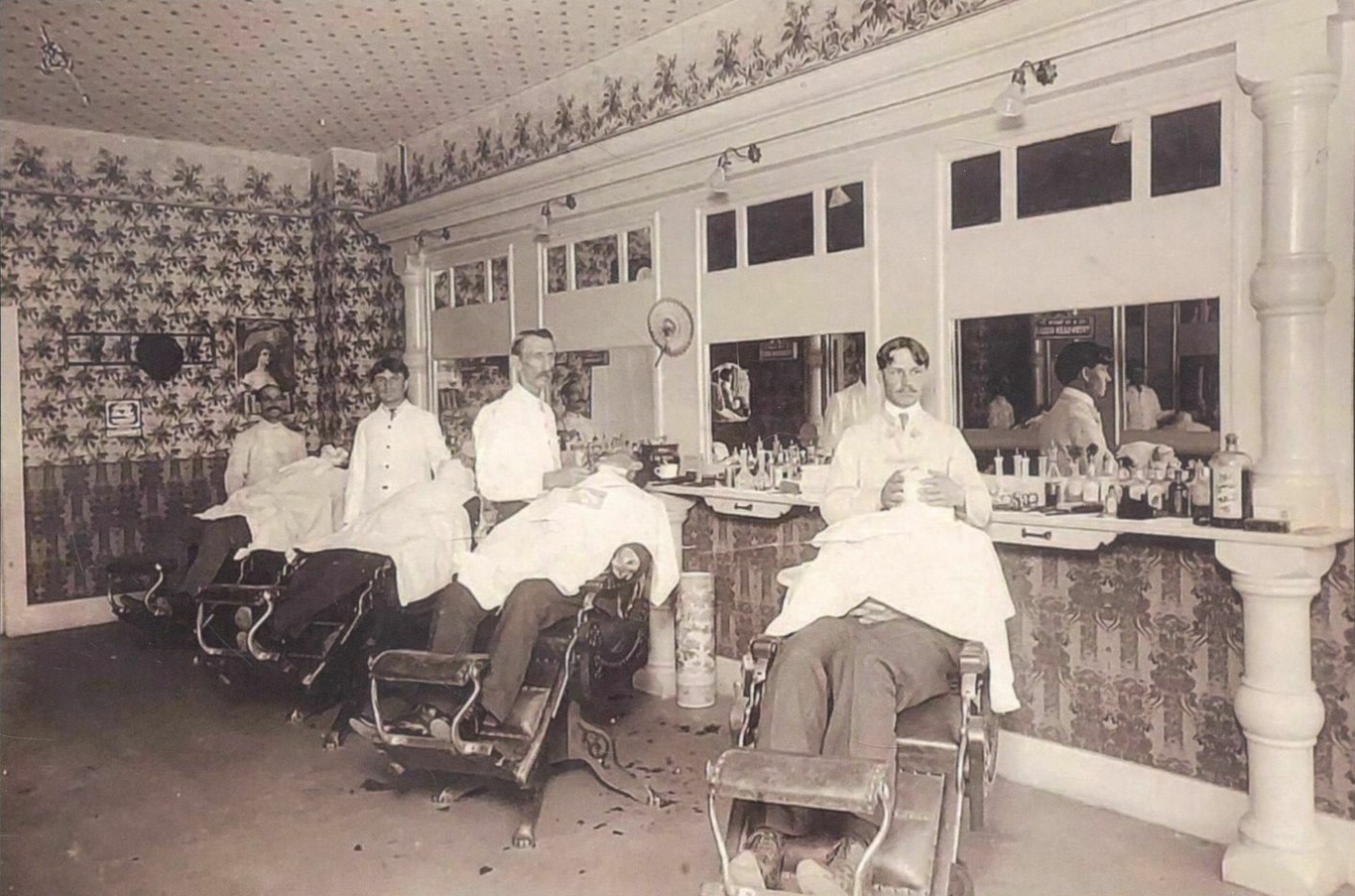 Wyatt's Barbershop in Midland in 1920s