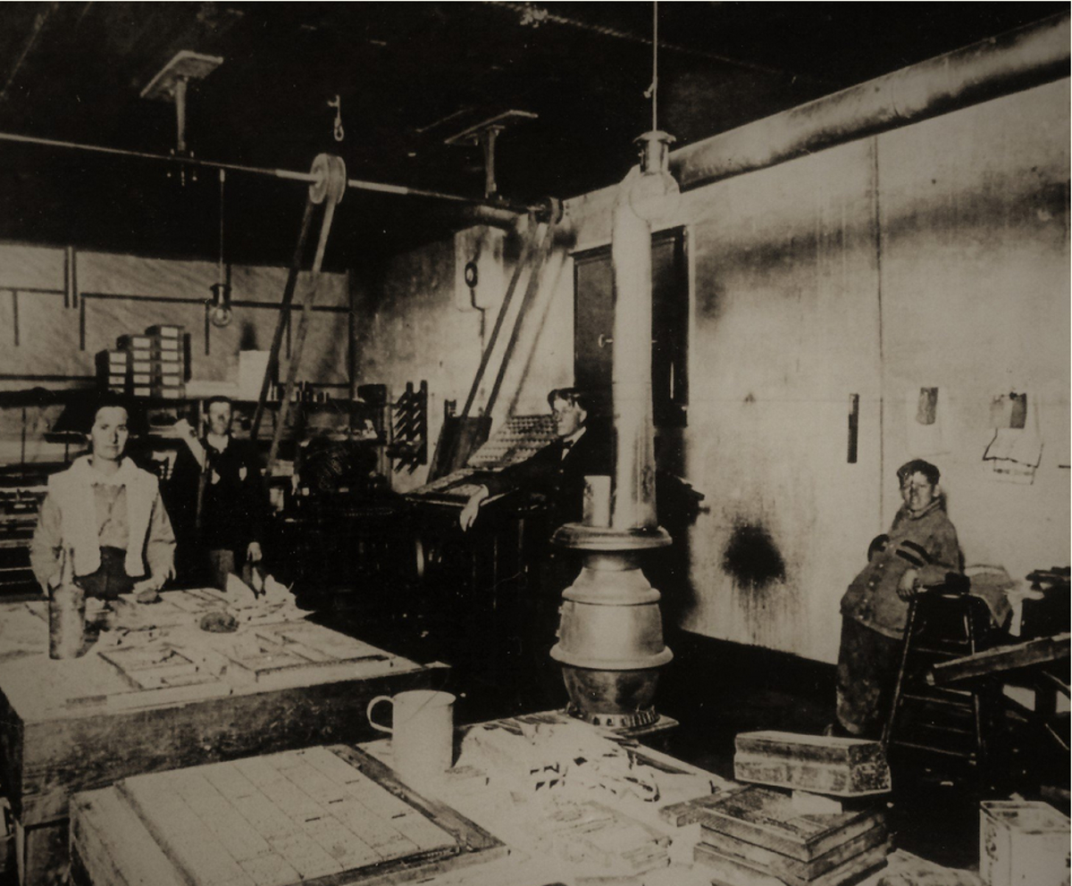 Interior View State Line Tribune in 1914