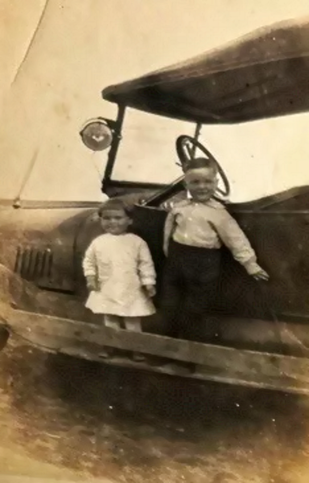 Little Boy and His Sister in 1920s